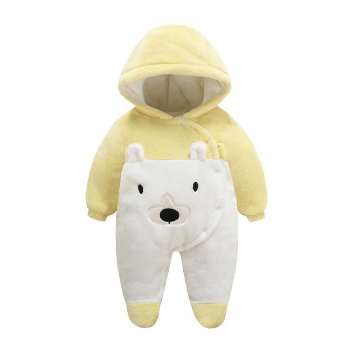 Grenouillère Bébé Mignon - Modèle Monstre - Flanelle Douce Hiver - 6 Mois à 3 Ans