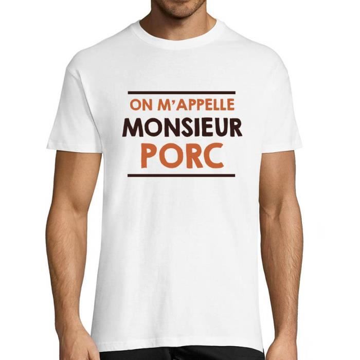 On M Appelle Monsieur Porc T Shirt Homme Reference Citation Connue De Pumba Dans Le Roi Lion Blanc Cdiscount Pret A Porter