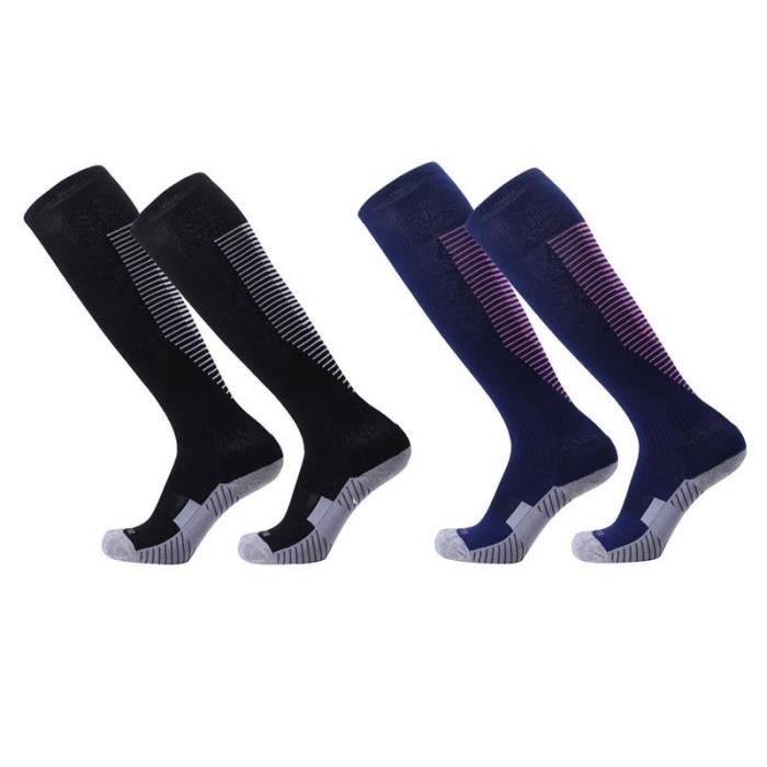 2 Paires Chaussettes de Football Enfant Chaussettes de Sport Protection Respirantes Antidérapant