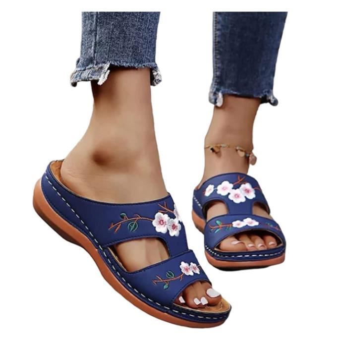Générique Sandales Femmes Été Confortable Mules en Cuir Mode Bout Ouvert Compensées Plateforme Pantoufles Premium Orthopédiques Chaussons Femme Sandales Dame Sandales Fines Générique Sandales Femmes Été Confortable Mules en Cuir Mode Bout Ouvert Compensées Plateforme Pantoufles Premium Orthopédiques Chaussons Femme Sandales Dame Sandales Fines