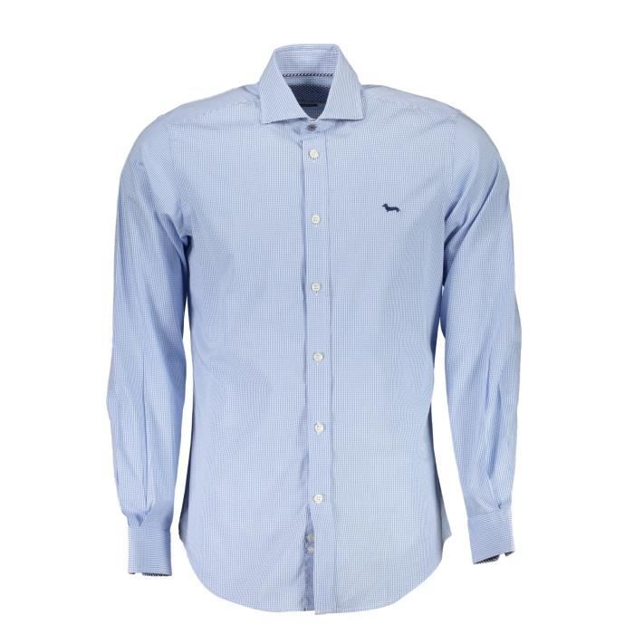 Chemise pour homme sans bouton à carreaux bleu | MYLE