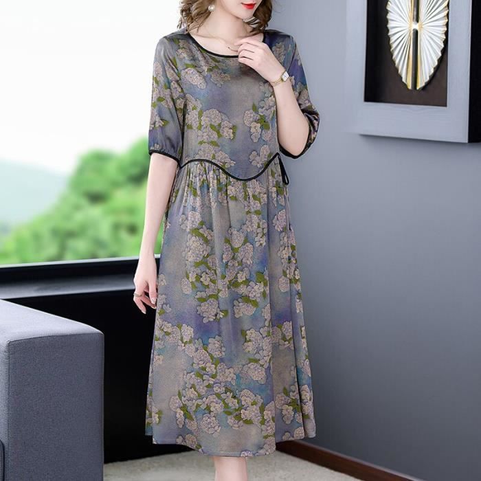 Jupe Maxi Fleurie Femme – Taille Haute élastique, Coupe A-Line Fluide – Légère Et Respirante Pour L'été - 13