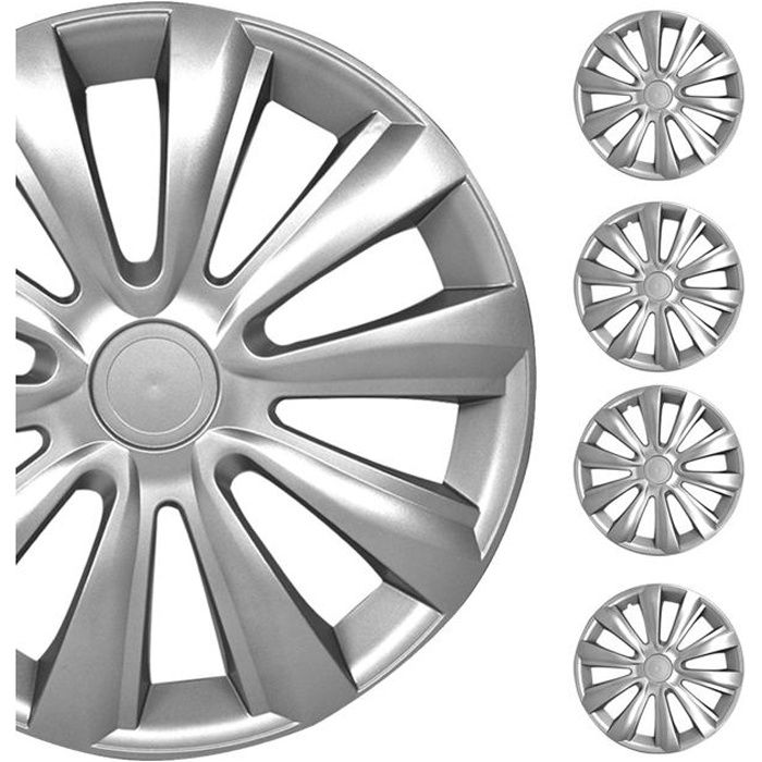 Jeu Enjoliveurs de Roue pour Citroen C4 16 Pouces 4 Piéces Gris