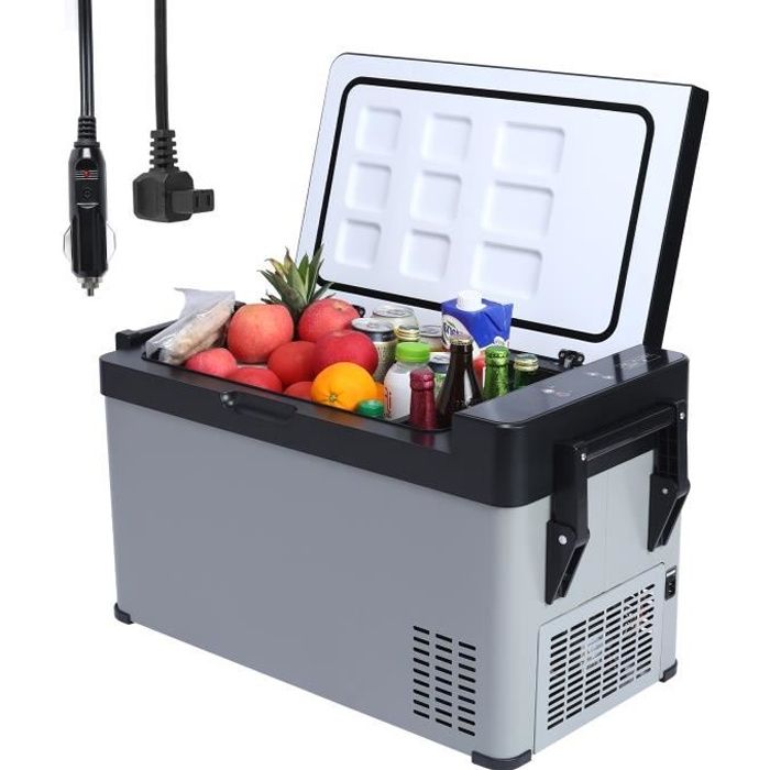 Réfrigérateur à compresseur portable pour voiture 12V 240V 38L Mini Réfrigérateur avec poignée Contrôle de la température -22℃-20℃