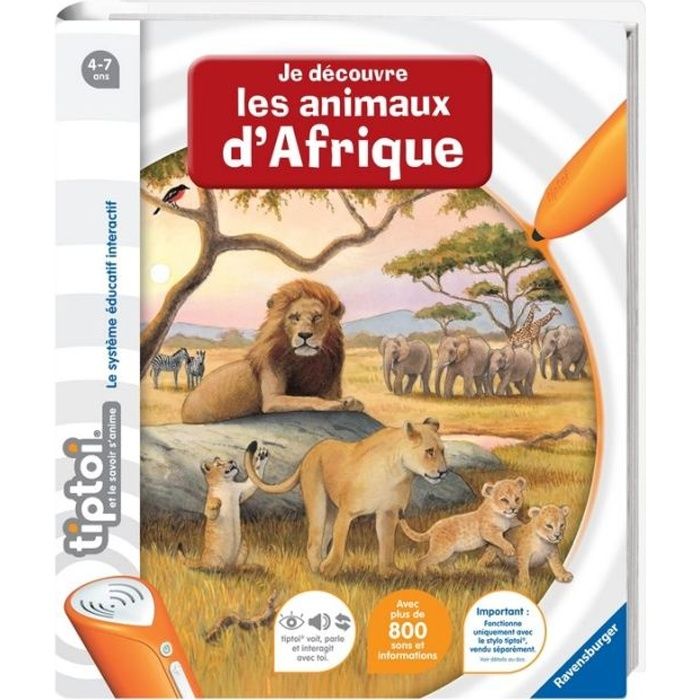 Livre électronique éducatif tiptoi® - Je découvre les animaux d'Afrique - Ravensburger