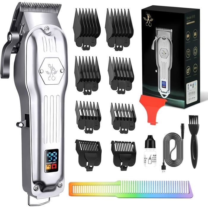 Tondeuse Cheveux Barbe Sans Fil Vintage T-9 - 4 Têtes Rechargeable écran Digital - Neuf