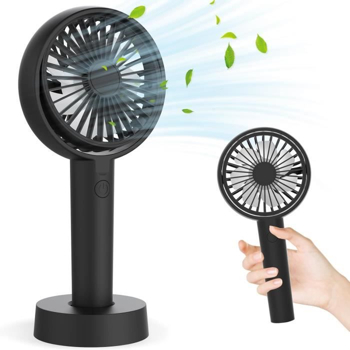 Mini Ventilateur Portable Bleu - Pour Voiture, Sac à Main Ou Poche, 3 Vitesses, Sur Batterie