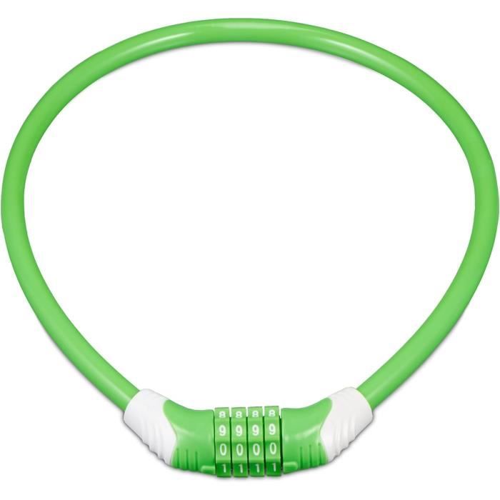 NDakter Antivol pour vélo, combinaison à 4 chiffres réinitialisable pour vélos, haute sécurité Combo en U avec câble en acier de 1,5 m, antivol robuste pour vélo électrique, scooter, moto