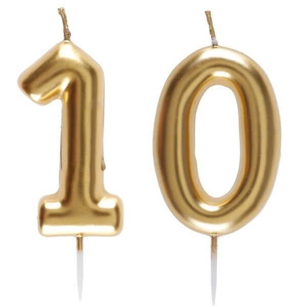 1 Pack bougie anniversaire 10 ans pour décoration gâteau