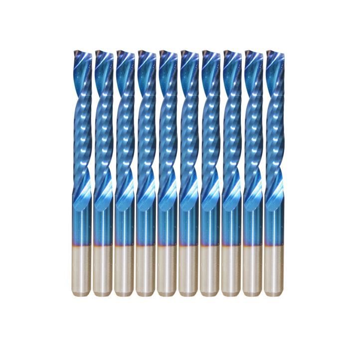Lot De 10 Fraises 2 Tailles Carbure 1/8" Pour CNC/routeur - Coupe Spiralée Pour Bois
