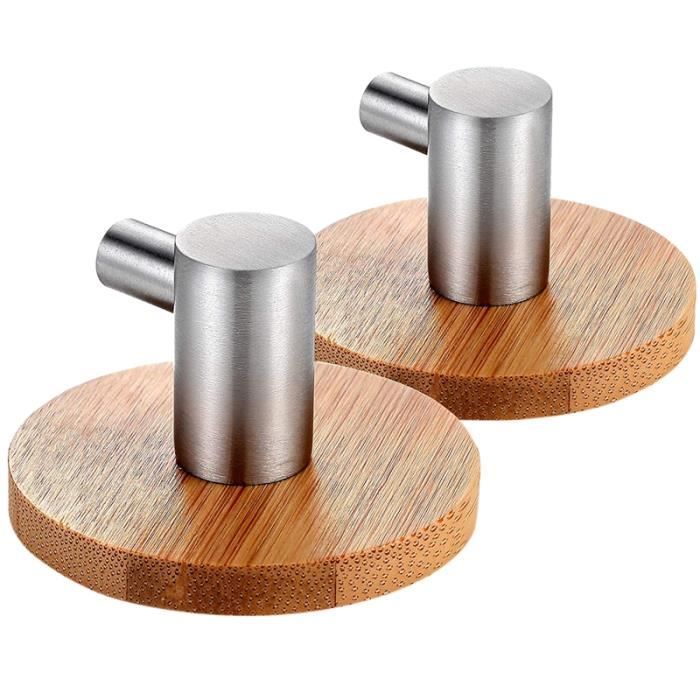 Crochets Adhésifs Bambou Segus - Lot De 3 - Sans Perçage, Pour Mur Et Porte