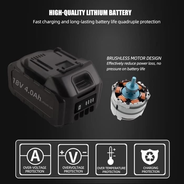 Polisseuse Voiture Sans Fil 21V Avec 2 Batteries - 8 Vitesses, Écran Numérique, 17 Accessoires - Pour Rayures Et Nettoyage