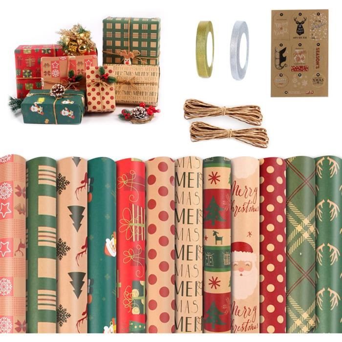 Rouleau Papier Cadeau Multicolore – ±9 Kg – Gros Format – Pour Professionnels