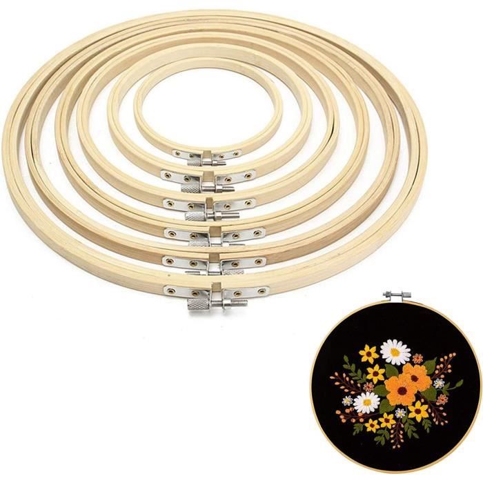 Lot De 6 Cercles à Broder En Bambou - Tambours De Broderie 3 à 8 Pouces