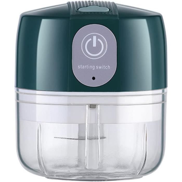 Hachoir à Ail Électrique USB Vert – Lames Inox 304, Hache Légumes/Noix/Glaçons En Un Clic