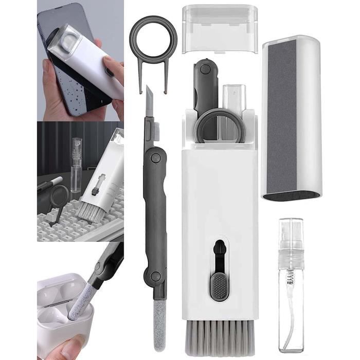 Kit De Nettoyage 7 En 1 Pour Clavier, écouteurs, écrans - Brosses, Chiffon, Spray - Multifonction, Portable - 6