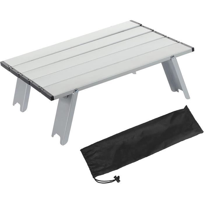 Table Pliante Aluminium Extérieur 70x40 Cm - Portable Pour Camping, Plage, Pique-nique - Support 40 Kg - 7