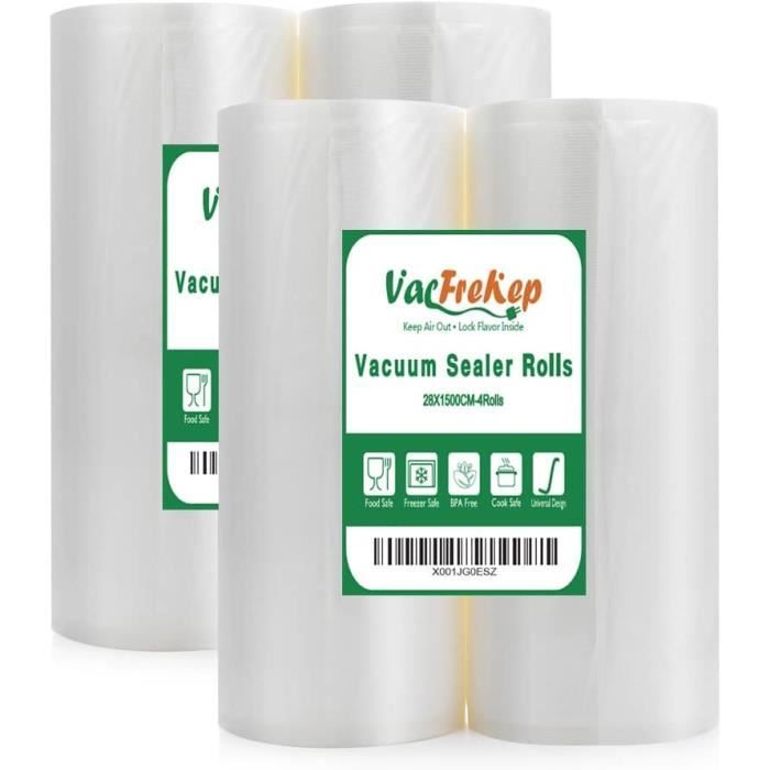 Rouleaux De Sacs Sous Vide VacYaYa - 3 Rouleaux 20x600 Cm - Compatibles Toutes Machines - Sans BPA - Pour Conservation Aliments