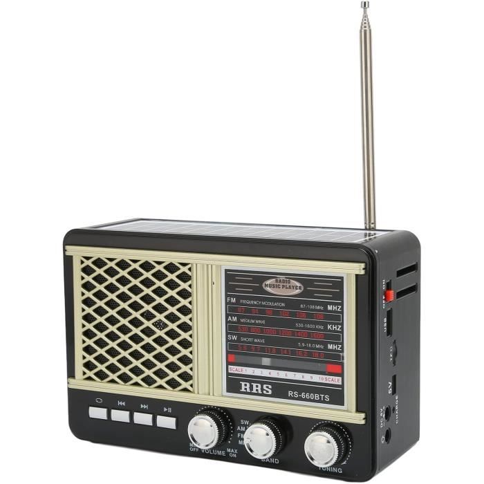 Radio d'urgence Radio de charge multifonctionnelle à manivelle Radio solaire déd