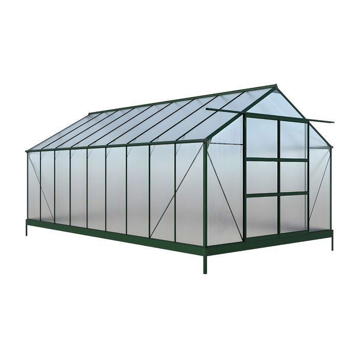 Serre de Jardin en polycarbonate de 169 m² avec embase - Vert - IXORA