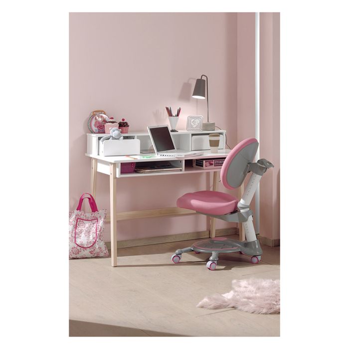 Vipack Bureau Bois Massif Laque Blanc Scandinave Kiddy Prix Pas Cher Cdiscount