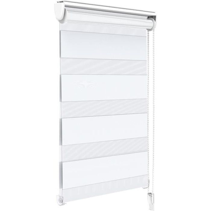 VOUNOT Store Enrouleur Jour Nuit Tissu Double avec ou sans Perçage 80x150cm Protection de Votre Vie Privée Rideau pour Fenêtres et Portes Store Chambre Facile à Installer avec Clips Blanc VOUNOT Store Enrouleur Jour Nuit Tissu Double avec ou sans Perçage 80x150cm Protection de Votre Vie Privée Rideau pour Fenêtres et Portes Store Chambre Facile à Installer avec Clips Blanc