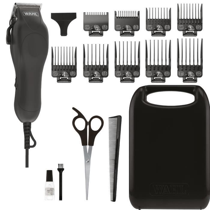 Tondeuse cheveux filaire - WAHL - SMOOTH PRO BLACK EDITION - 9 peignes de guidage et accessoires