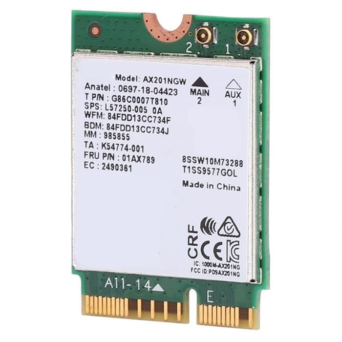 ÉLectronique AX201 802.11Ax Bluetooth 5.2 M.2 CNVIo2 Carte RéSeau Sans