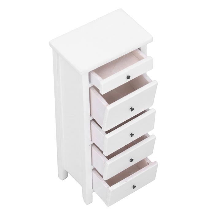 Zerodis Mini Réfrigérateur 1:12 – Modèle En Bois Pour Maison De Poupée, Porte Et Tiroir Ouvrants, Blanc