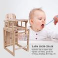 Chaise haute et table pour bébé en bois massif avec plateau réglable HB007 -GAR-1