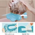 Bonnet de douche pour enfants - Shampoing bouclier - Réglable pour bébé - Visière de bain - Bleu-1