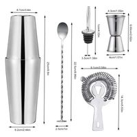 Set Bar Professionnel 4 Pièces Set Shaker Cocktail Boston X HOME - 4 Pièces Inox : Shaker, Doseur, Cuillère, Passoire Shaker Inox 4 Pièces