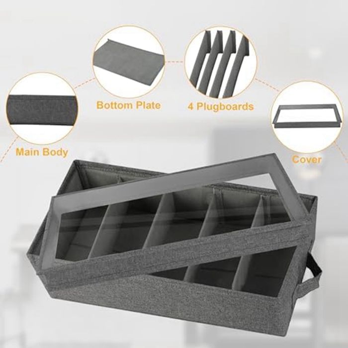 Bac à Argenterie 27 X 18 X 3,5 Cm - Organiseur Tiroir à Couverts, 4 Compartiments, Pieds Antidérapants - Pour Cuisine, Rangement Pratique