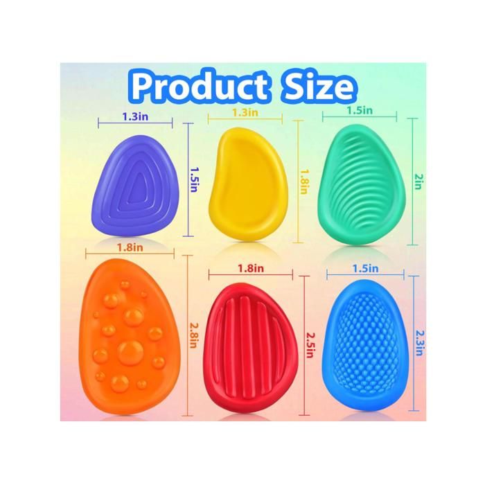 MCTNCT 12 Pierres Sensorielles Anti-Stress – Jouets Fidget En Silicone Doux Pour Enfants & Adultes – Idéal Pour Anxiété, TDAH, Autisme – Soulage Le Stress Au Quotidien