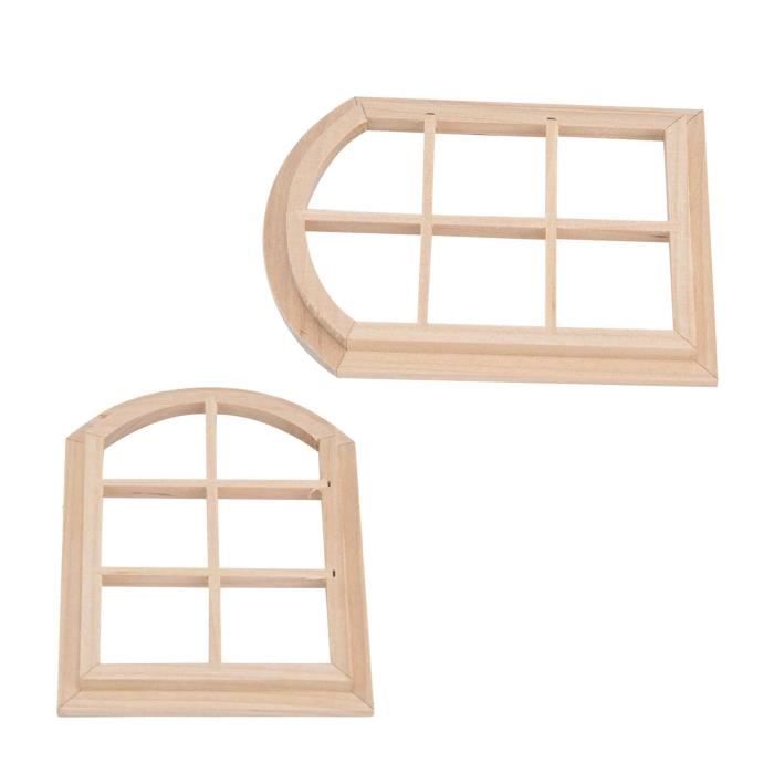 1:12 Échelle Fenêtre Miniature de Collection pour Maison De Poupée  Bricolage Jouet Simulation Modèle Fenêtre en Bois Jouet Educatif Cadeau