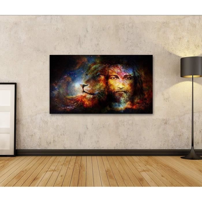 Toile Murale Jésus Et Lion Chrétiens, Image Du Lion De Juda