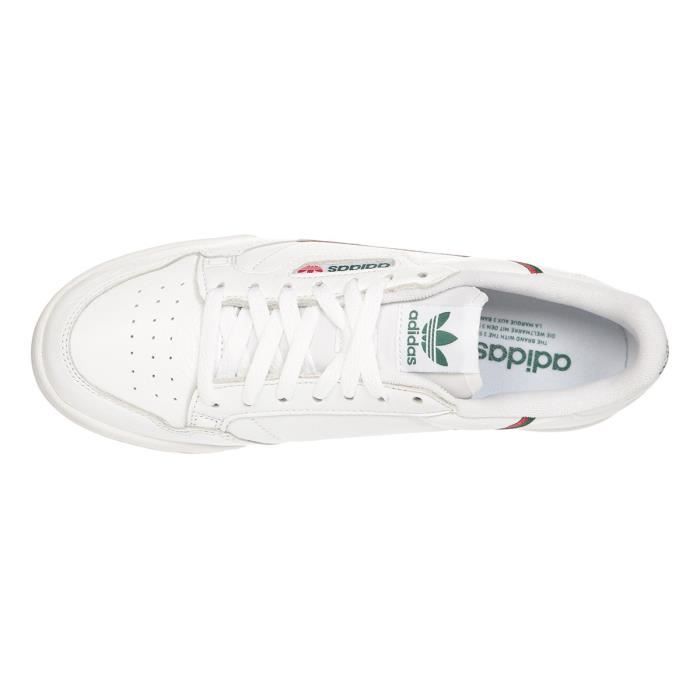 ADIDAS ORIGINALS Baskets Continental 80 Blanc Vert Mixte Blanc