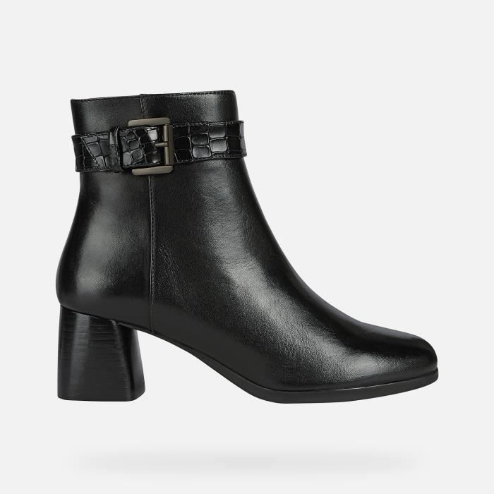 Bottines femme effet hot sale croco