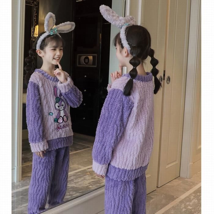 Pyjama Polaire Garçon 2025 - Ensemble Haut Et Pantalon Avec Poches - Doux Et Chaud Pour L'hiver - Tissu Polyester - Cadeau Noël Anniversaire - 9