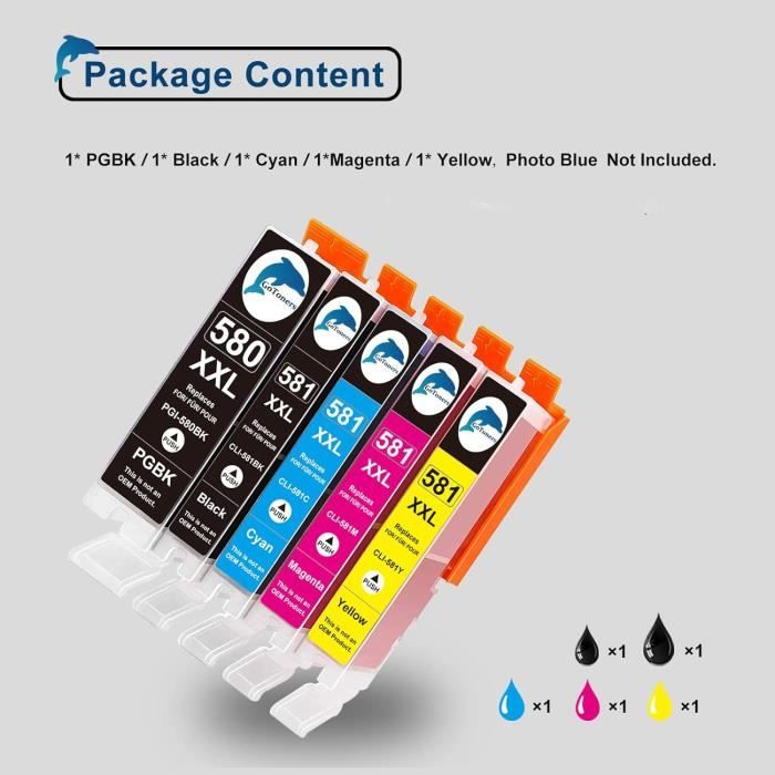 Supply Guy 580XXL 581XXL Inktcartridges compatibel met Canon PGI-580 Supply Guy 580XXL 581XXL Inktcartridges compatibel met Canon PGI-580