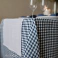 Nappe De Table En Tissu À Carreaux Vichy Estella - 100% Lin, Blanc Bleu (100 X 100 Cm) Carré Festif Campagnard Pour Maison R[n15078]-2