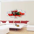Tableau Décoration Murale 200x100 cm Runa art 005851b Cuisine Légumes - 5 Panneaux Deco Toile Prêt à Accrocher - Rouge-2
