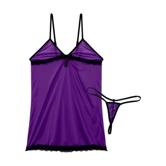 Robe De Nuit Sexy Transparente Iiniim - Nylon/Élasthanne - Manches Longues Bodycon