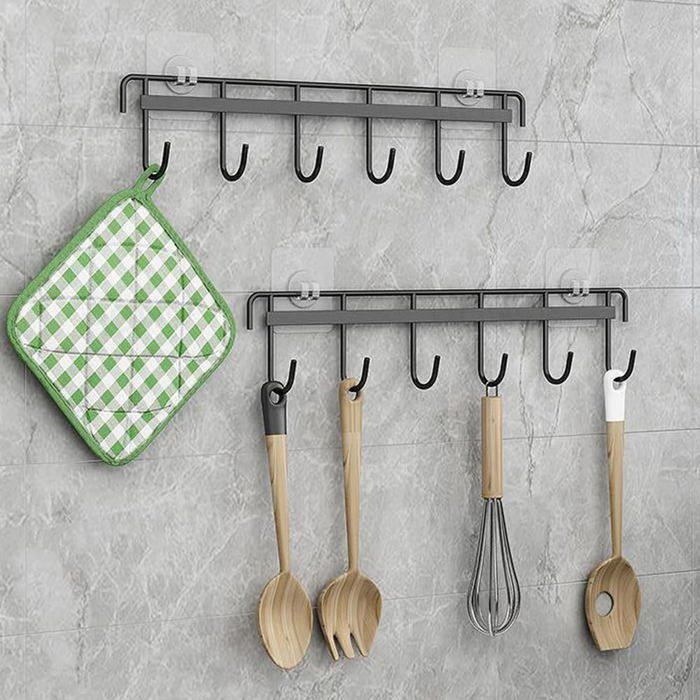 Nmgkokew 2 Pièces Porte Ustensiles Cuisine,Support Ustensiles Cuisine Avec 6 Crochets,sans