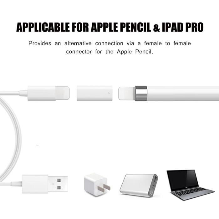 Accessoires Téléphone,Adaptateur de chargeur Portable pour Apple  Pencil,câble de Charge pour Apple iPad Pro,accessoires de Charge -  Cdiscount Téléphonie