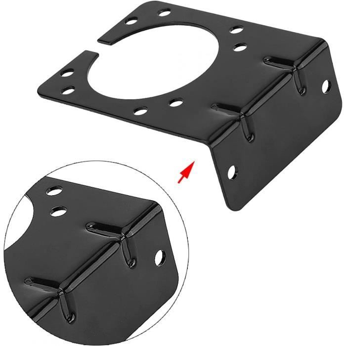 Support de support de montage en métal noir pour 7 broches caravane remorque  de remorquage connecteur prise de prise