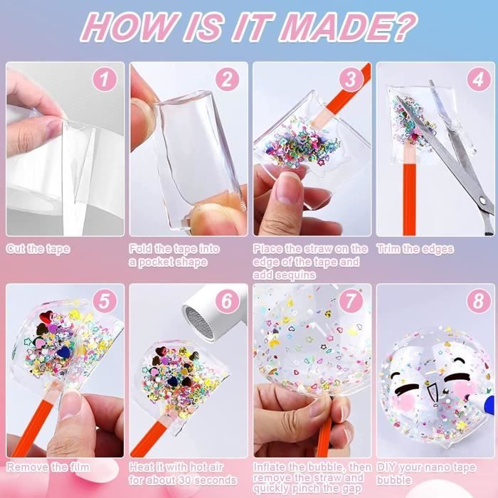 Nano Tape Bubbles Set - 40 Teile Für Kreativen Bastelspaß & Stressabbau