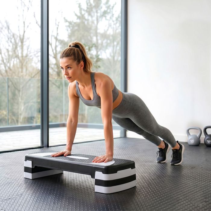 Stepper Aérobique Perfeclan | PP Résistant | Hauteur Réglable 10/15 Cm | 67 X 27 Cm | Surface Antidérapante | Fitness Maison