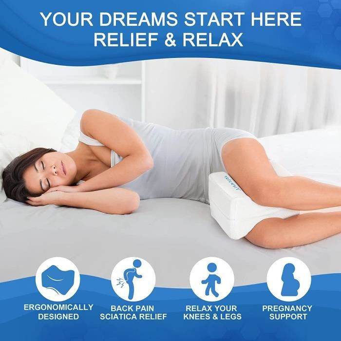Oreiller Gonflable Pour Dormir Sur Le Côté - Coussin De Genou Ergonomique, Soulage Dos Et Hanches