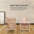 Chaise haute et table pour bébé en bois massif avec plateau réglable HB007 -GAR-3
